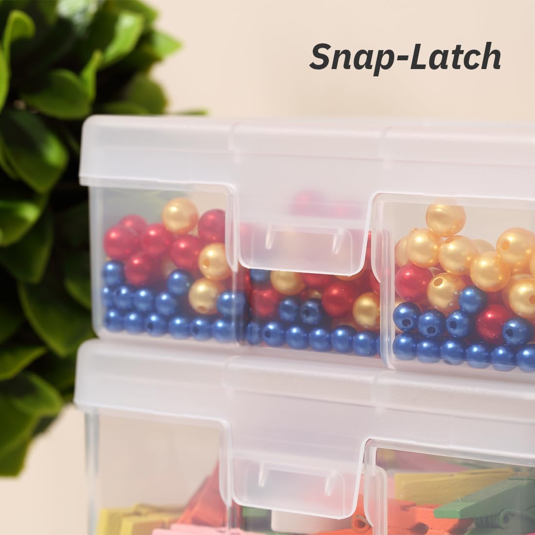 Storage Containers - 12 Pack Clear Plastic Boxes with Latching Lid | Small 5" x 5" x 1.9" for Office & Beauty