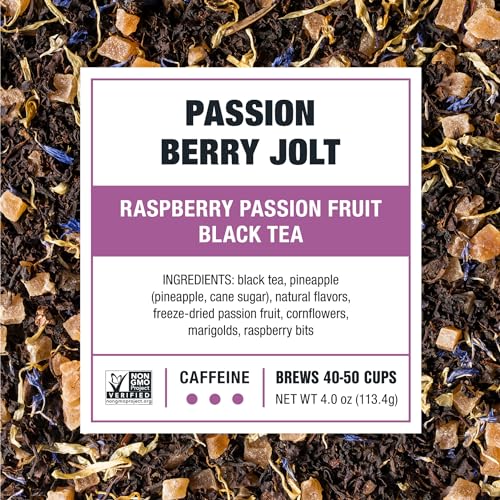 Tiesta Tea Passion Berry Jolt - Raspberry Passion Fruit Black Tea, 50 Cups