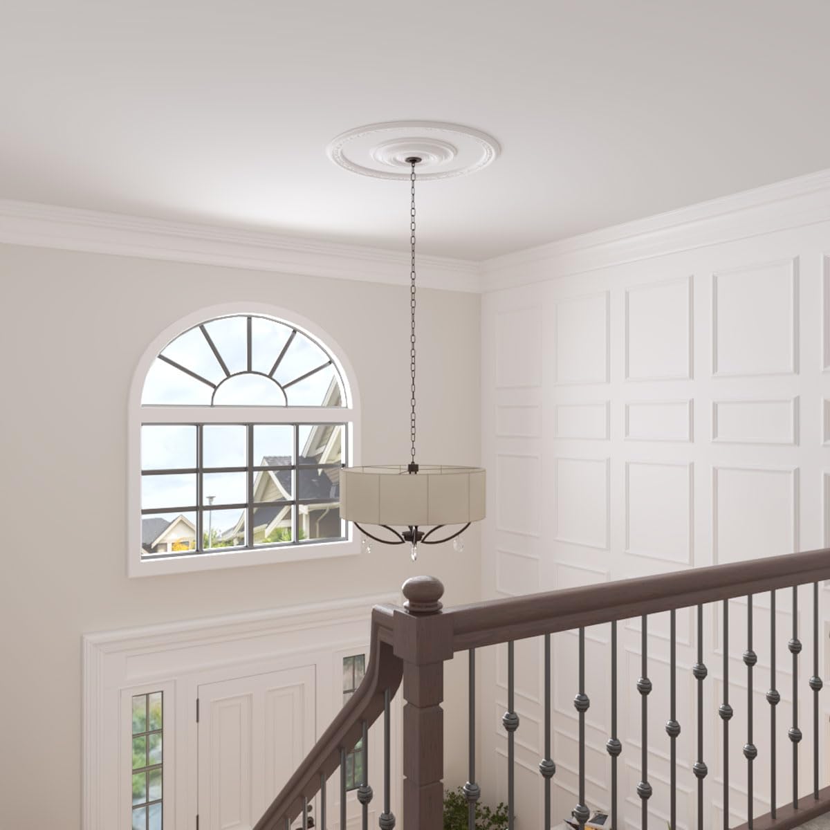 Ekena Millwork CR35WA Watford Ceiling Ring (1/4 of complete circle), 36"OD x 29 1/2"ID x 3 1/4"W x 1"P