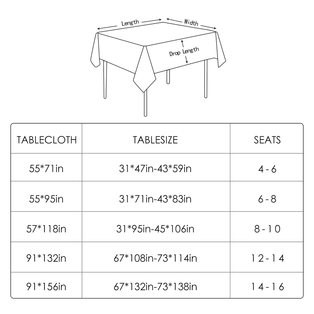 BALCONY & FALCON Extra-Large Table Cloth for 8ft Rectangle Tables – Waterproof & Crease-Proof Farmhouse Tablecloth for Banquet, Wedding, Baby Shower，Christmas Holiday Party (Olive, 91" x 156")