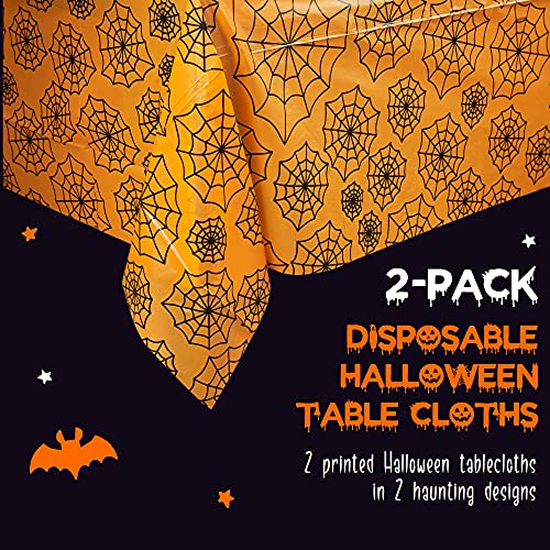 MATICAN Halloween Tablecloths - 2-Pack Plastic Covers, 54x108"