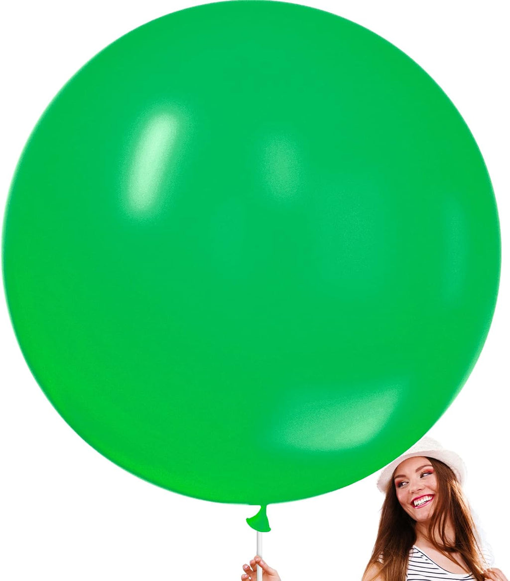 PartyWoo Green Balloons - 36 Inch Latex Helium Balloons for Birthday & Baby Shower Decor | 4pcs