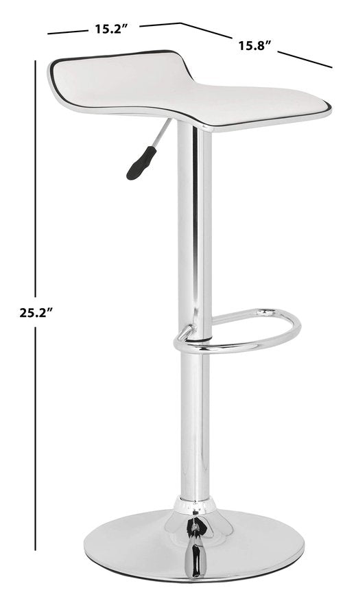 Safavieh Home Collection Chaunda White Adjustable Swivel Gas Lift 22.4-30.9-inch Bar Stool