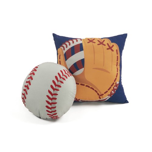 Lush Decor Baseball Game Reversible Quilt Twin Size 4 Piece Set White & Red - Toddler Bedding Set Twin Quilt - Sports Bedroom Decor - Baseball Bedding