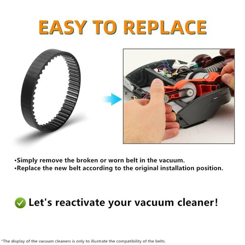 JEDELEOS Replacement Belts for Shark AZ2002 AZ2000 AZ2000W AZ2000WWK HZ2002 HZ2000 LA502 LA500 LA455 UV850 Vertex Ultralight Vacuum Cleaner, Soft Front Brush Belt 153-3GT-7 (Pack of 2)
