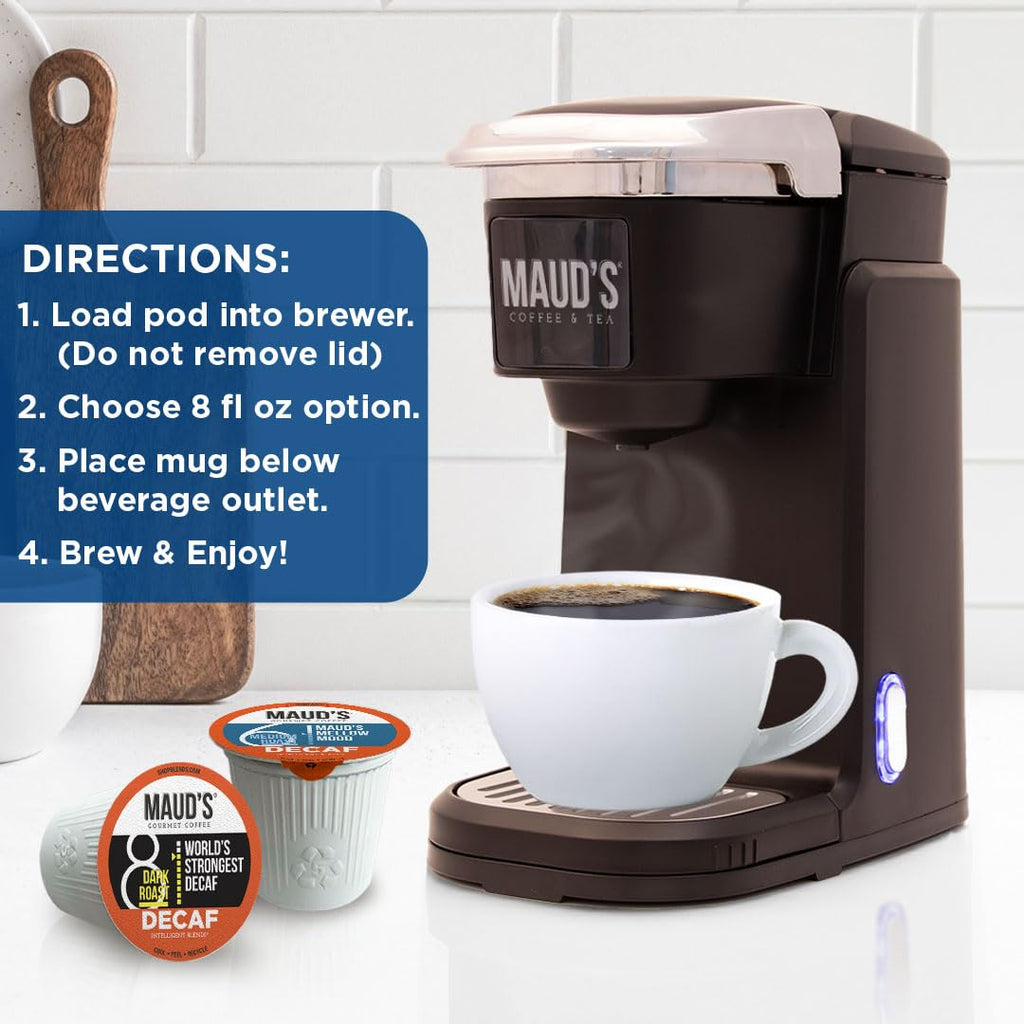 Maud's Decaf Coffee Pods Variety Pack - 54 Count of 6 Assorted Dark & Medium Roasts | 100% Arabica, Compatible with Keurig
