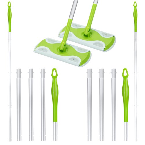 2-Pack Extra Long Detachable Mop Handles, Green, Compatible with Swiffer Dry & Wet Mops, Easy to Install & Replace