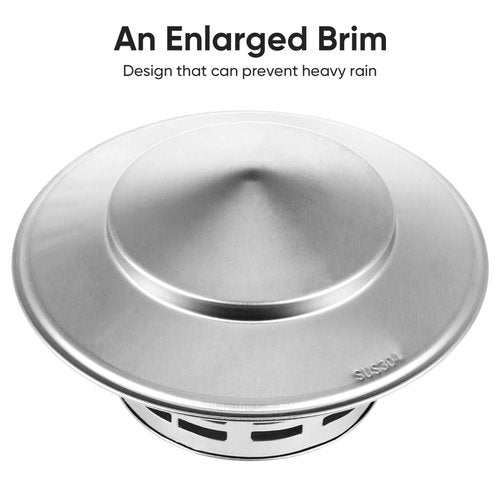 BESPORTBLE 3inch Stainless Steel Chimney Cap, Round Chimney Cover with Screen Tapered Top Cap Stove Topper for Outside Roof Fireplace Flue Vent Flue
