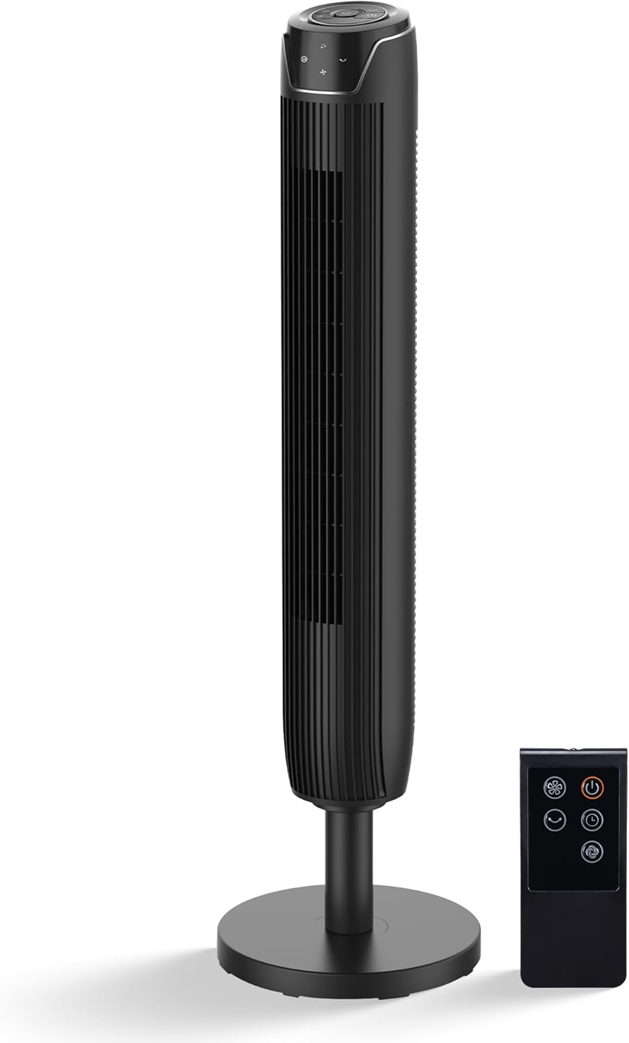 Senville 42" Bladeless Oscillating Tower Fan - Quiet Operation, Remote Control, 3 Modes, Black