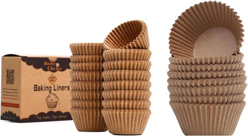 Bake Choice Non-Stick Cupcake Liners - 200 Standard & 400 Mini Liners for Easy Baking