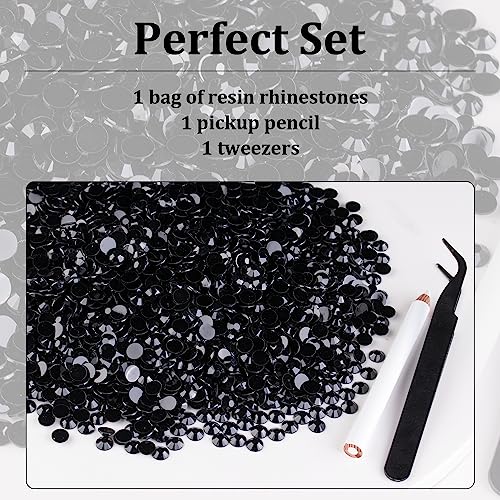 Black Resin Rhinestones 3mm Flatback Round Crystals Bulk 5000pcs