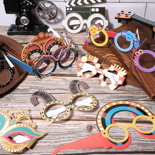 24 Pcs Movie Night Paper Glasses - Fun Photo Booth Props