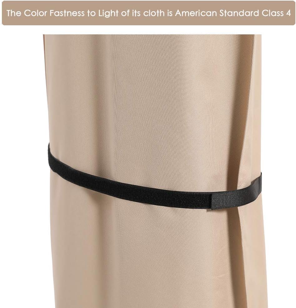 SUPERJARE Patio Umbrella Cover - Waterproof 600D Protection for 7-11 Ft & 15 Ft Double-Sided Umbrellas | Beige & Brown
