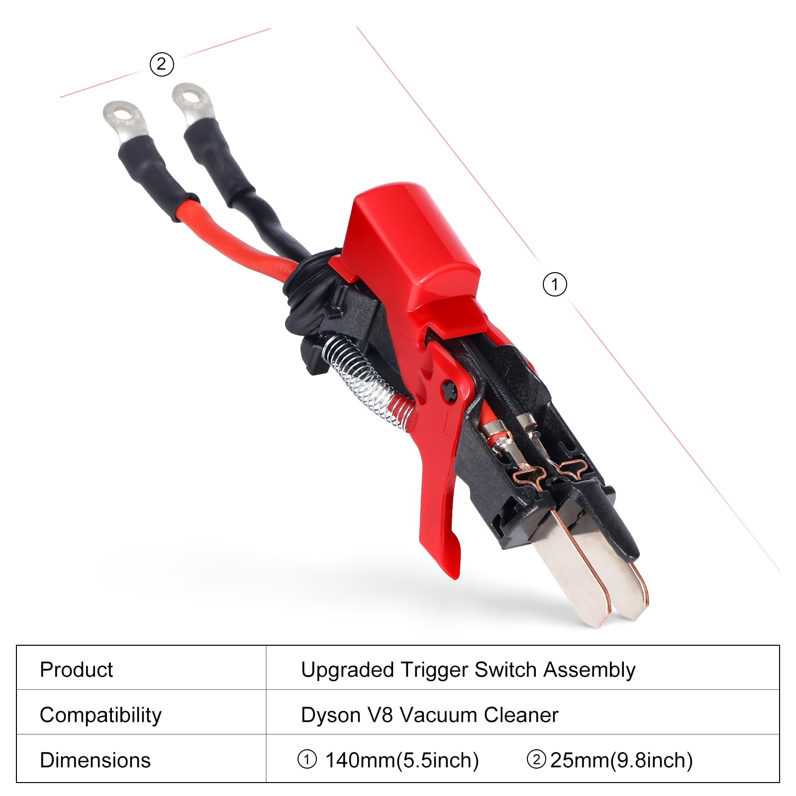 Trigger Replacement Assembly Compatible with Dyson V8 SV10 Vacuum Cleaner Power Button Replacement Parts, V8 Replacement Trigger Parts, SV10 V8 Trigger Switch Assembly Replacement Part 967812-01