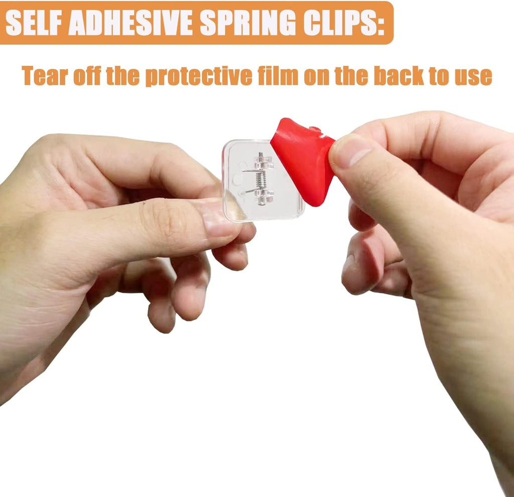 Skiennix Self-Adhesive Clips - 20 Pack Wall Clips for Photos & Tapestry Hangers | Double-Sided Sticky Clips