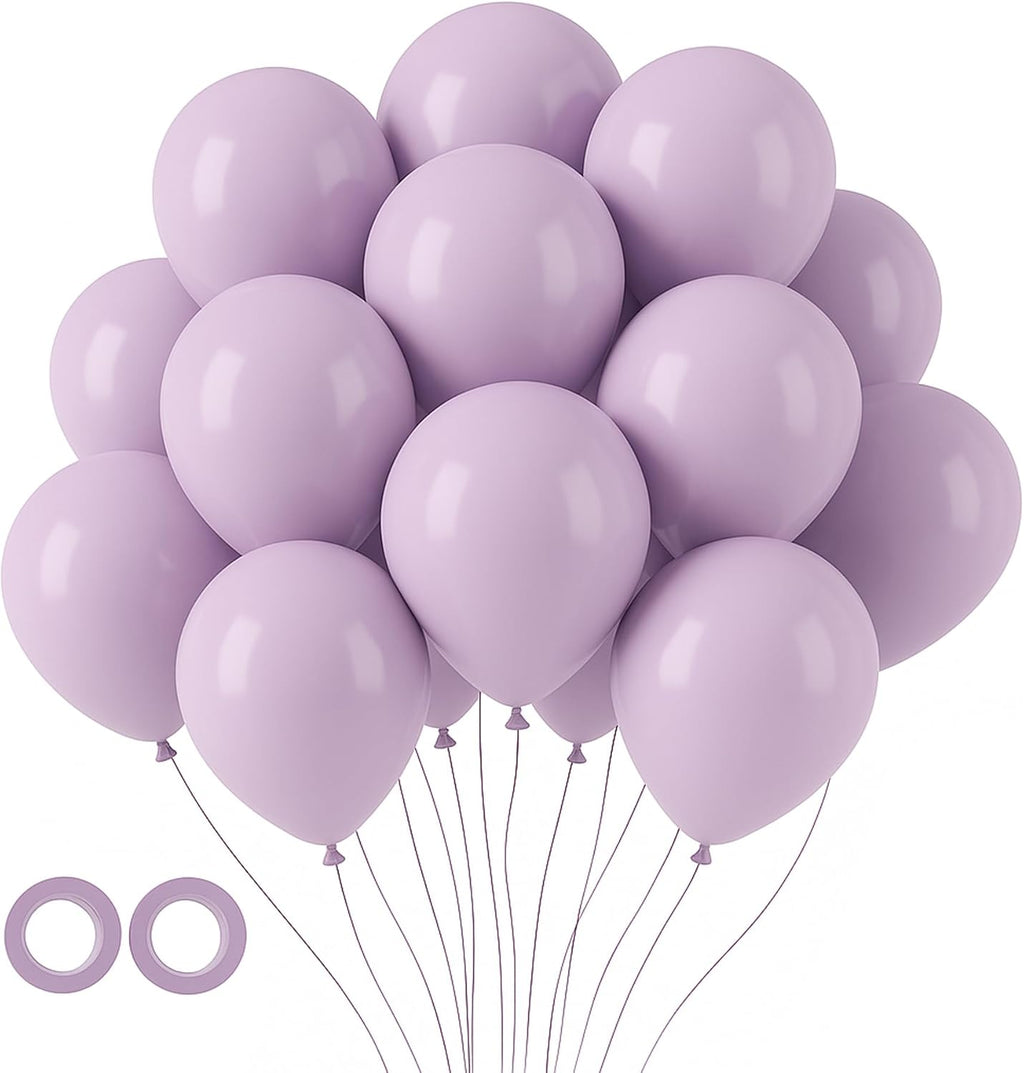 Voircoloria 105pcs Lilac Purple Balloons - 12 Inch Party Latex Balloons for Celebrations & Events