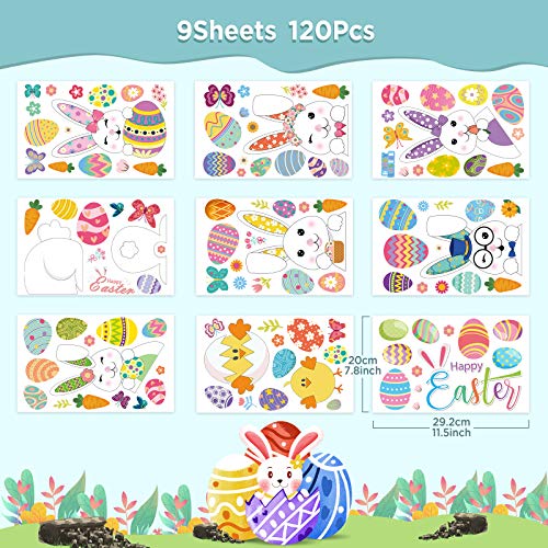 Easter Window Clings Stickers - 120 PCS Bunny & Egg Decor