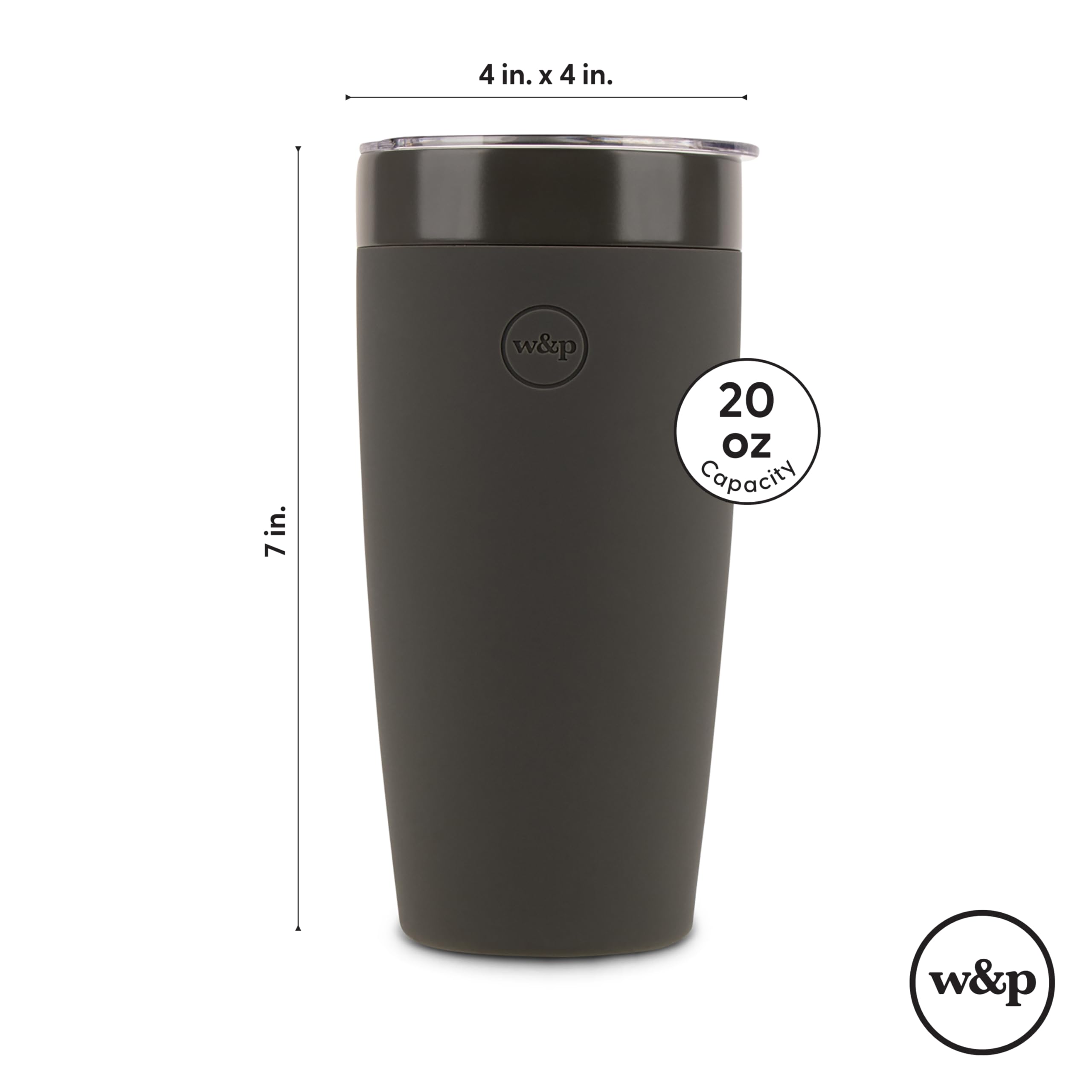 W&P Porter Insulated Tumbler 20 oz | No Metallic Aftertaste Ceramic Coated for Water, Coffee, & Tea | Wide Mouth Vacuum Insulated | Dishwasher Safe, Cream Terrazzo