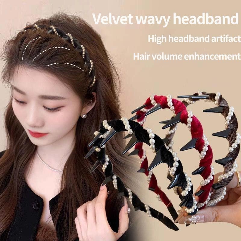 Zeamyhy 3-Pack Vintage Pearl Headbands with Teeth for Women