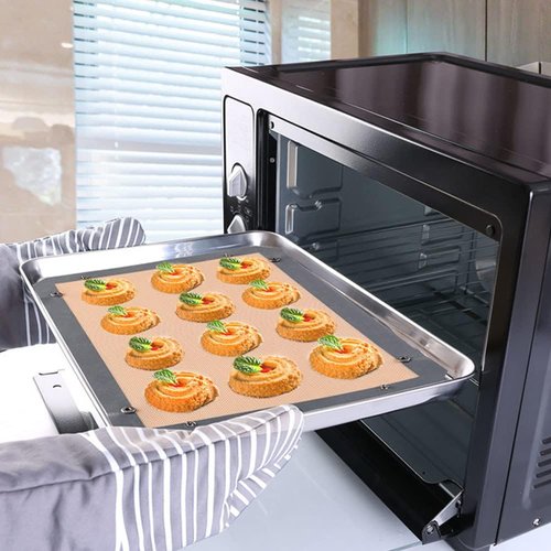CANDeal Silicone Fiber Baking Mat - Non-Stick & Leakproof Design with Snap Corners | 16.5x11.6 Inch