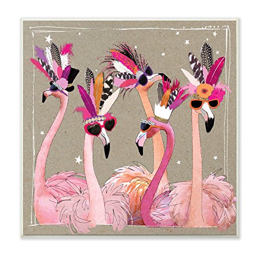 Stupell Industries Fancy Pants Flamingos Wall Plaque Art, 12 X 0.5 X 12, Multi-Color