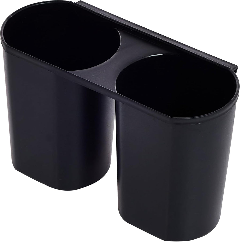 Sweet Home Collection Dish Drainer & Utensil Holder - Easy To Use, 12" x 19" x 5", Black