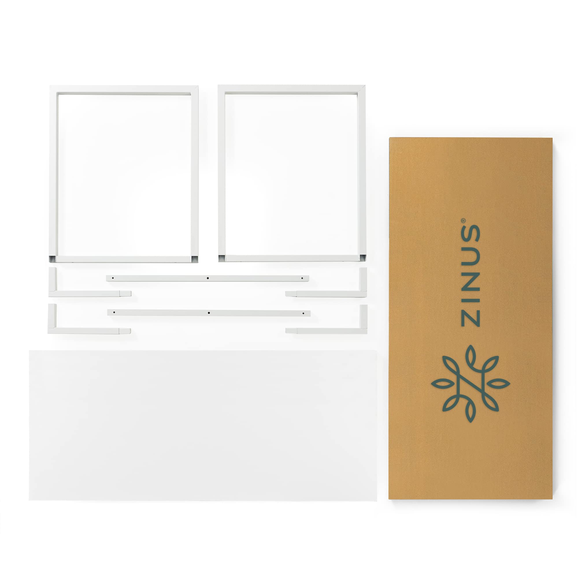 Zinus Jennifer 47 Inch White Frame Desk, Computer Workstation, Office Desk, Easy Assembly, White