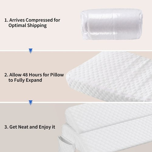 EUHAMS Twin Size Bed Wedge Pillow - Bed Gap Filler Mattress Wedge Headboard Pillow - Fill The Gap (0-7") Between Headboard and Mattress for Sleeping Backrest Pillow (39"x10"x6" White)