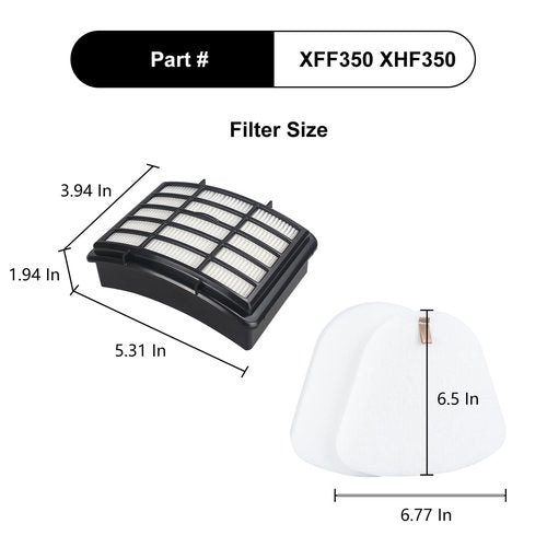 CPAI Replacement Filter for Shark NV360 31 NV360 NV360 26 NV360 X5 Navigator Lift-away Vacuum (1 HEPA + 2 Pre-Felt Filters)