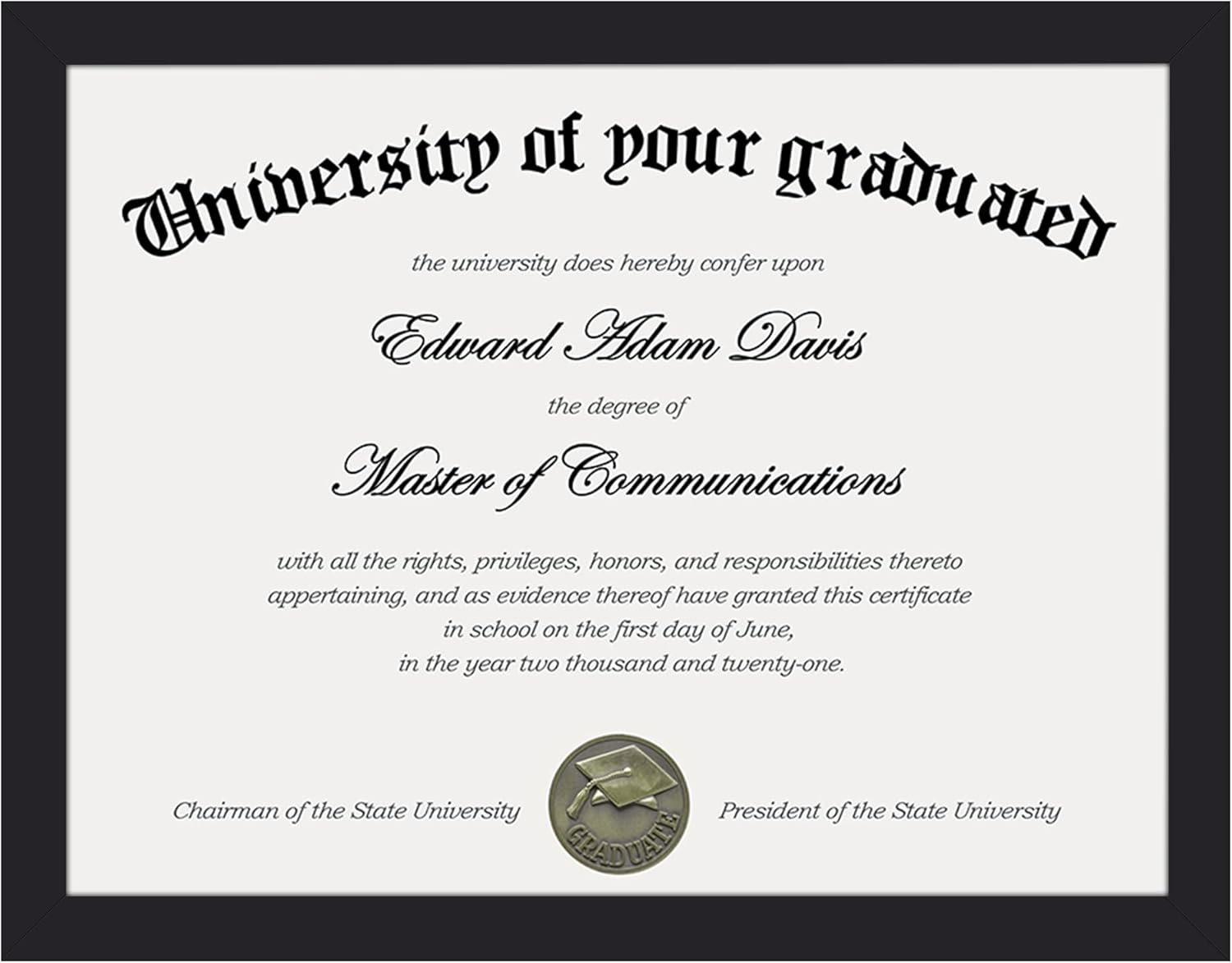 Upsimples Certificate Frame - Clear Plexiglass Diploma Frame for Wall/Tabletop, Black, 8.5x11 Inches