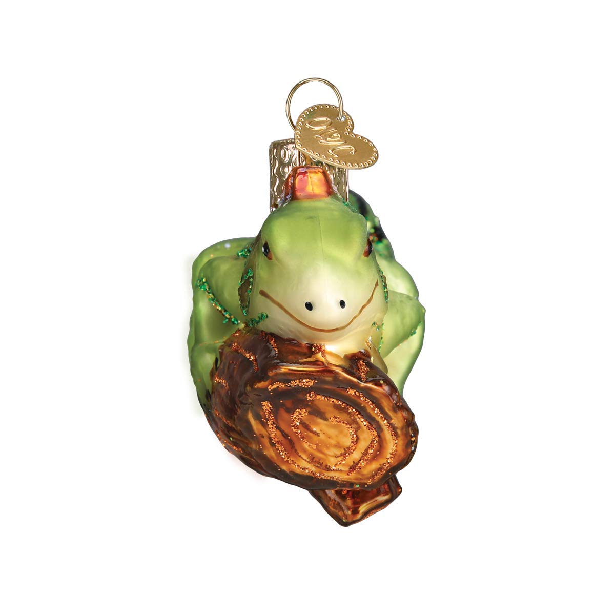 Old World Christmas Iguana Glass Blown Ornament for Christmas Tree, Handcrafted Holiday Decoration, Wildlife Animal Collection