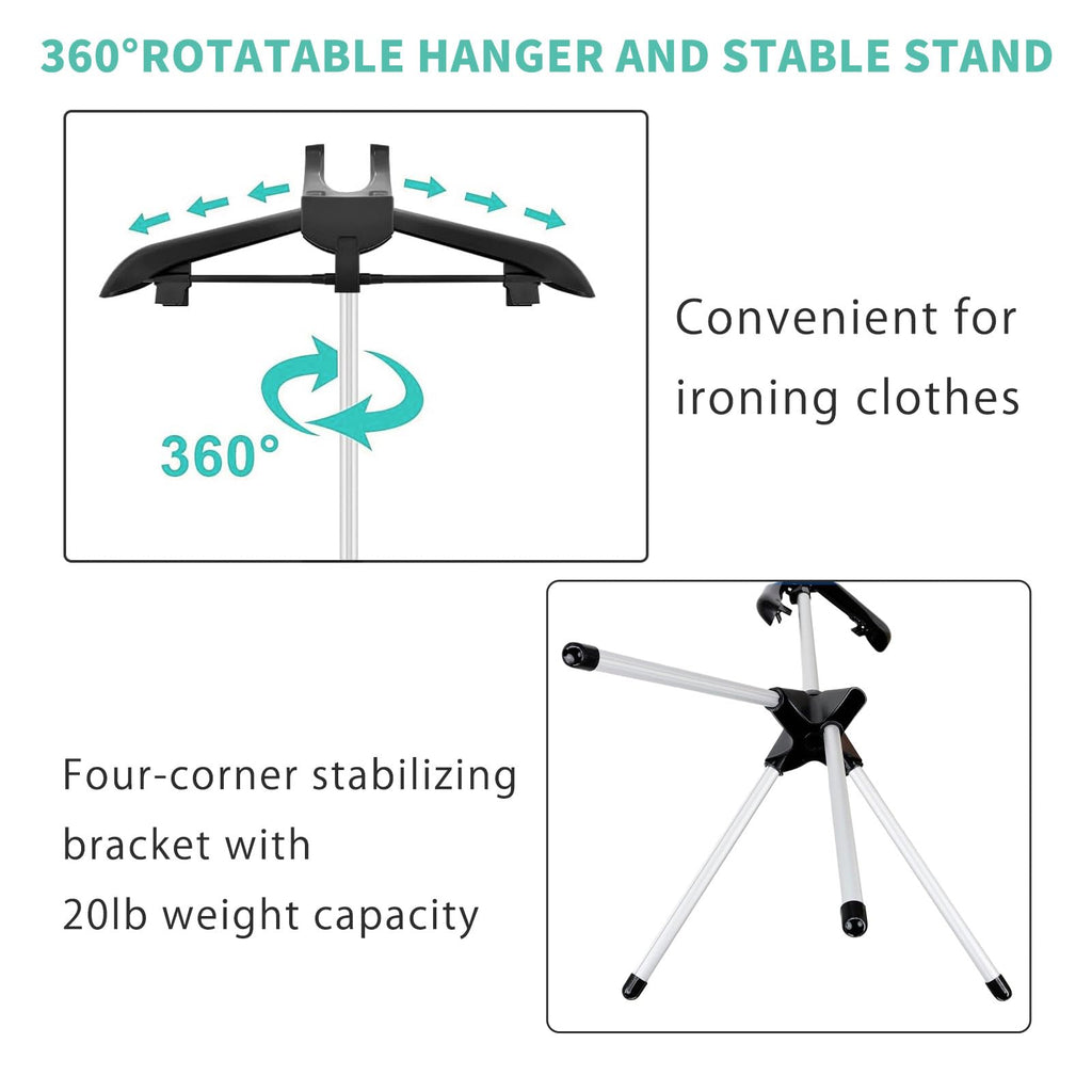 Adjustable Steamer Stand for Clothes, 32-63 inch T Shirt Display Stand, Steam Rack For Clothes,Handheld Garment Steamer Rack, Garment Hanger for Steaming Clothes for Clothing Garment Coat Retail