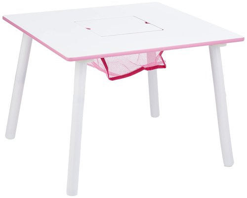 Delta Children Princess Crown Kids Wood Table and Chair Set with Storage - Greenguard Gold Certified, White/Pink