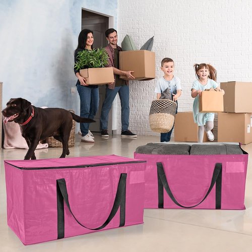 ClearSpace Oversized Moving Bags - Heavy-Duty Storage Bags with Backpack Straps & Zippers | 8 Pack for Easy Moving & Organization