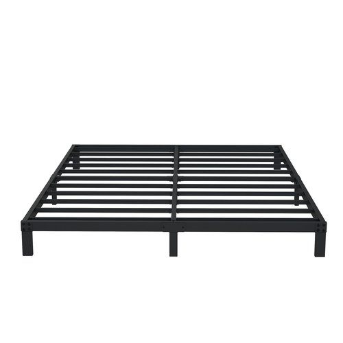 DiaOutro 7 Inch Full Size Bed Frame Heavy Duty Low Profile Metal Platform No Box Spring Needed Mattress Foundation, Easy to Assembly, Noise Free, Black