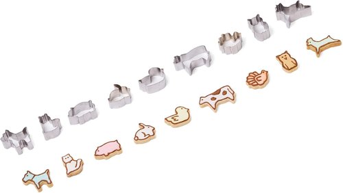 Fox Run Mini Animal Cookie Cutters - Metallic Design, Perfect for Baking Fun | 0.75 x 1.5 x 1 Inches