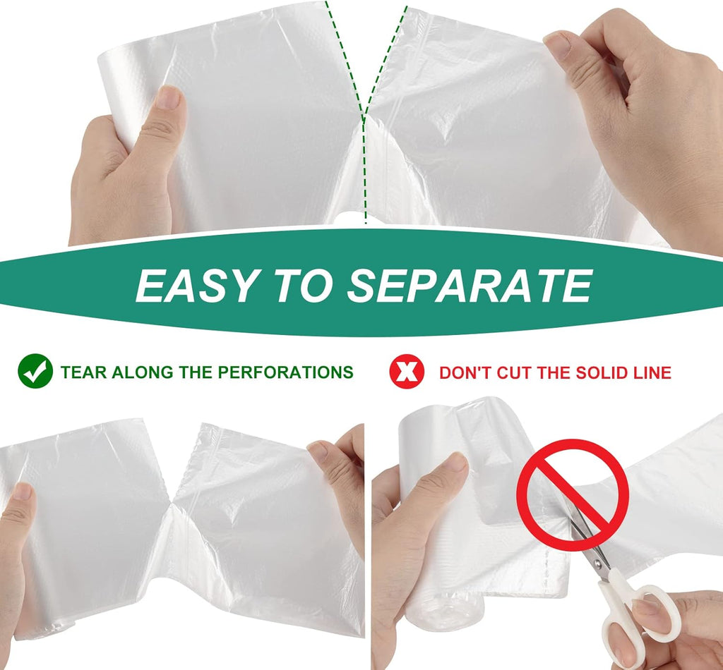 Magesh 4 Gallon Trash Bags - Strong & Thick, Unscented, Leakage-Free | 15L, Clear, 105 Count for Bathroom & Office