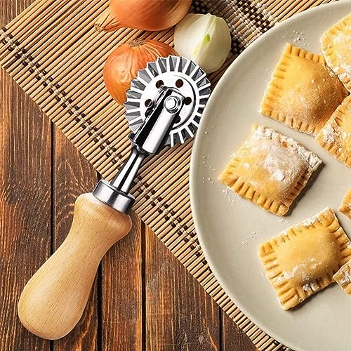 Versatile Pasta Cutter Wheel - Ravioli Crimper & Dough Cutter