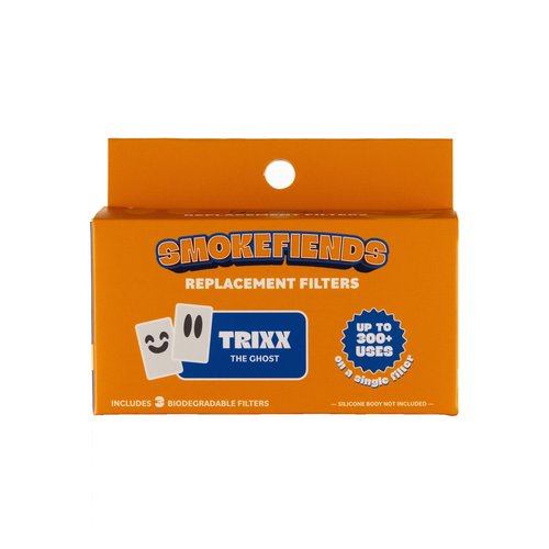 Smoke Fiends 3 Pack Replacement Filters | Discreet HEPA & Carbon Filtration | Biodegradable & Up to 300+ Uses (Trixx Ghost) | Packaging May Vary