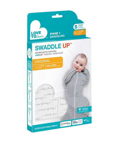 Love To Dream Swaddle UP - Baby Sleep Sack for Self-Soothing | 1.0 TOG, Small (5-8.5 lbs)
