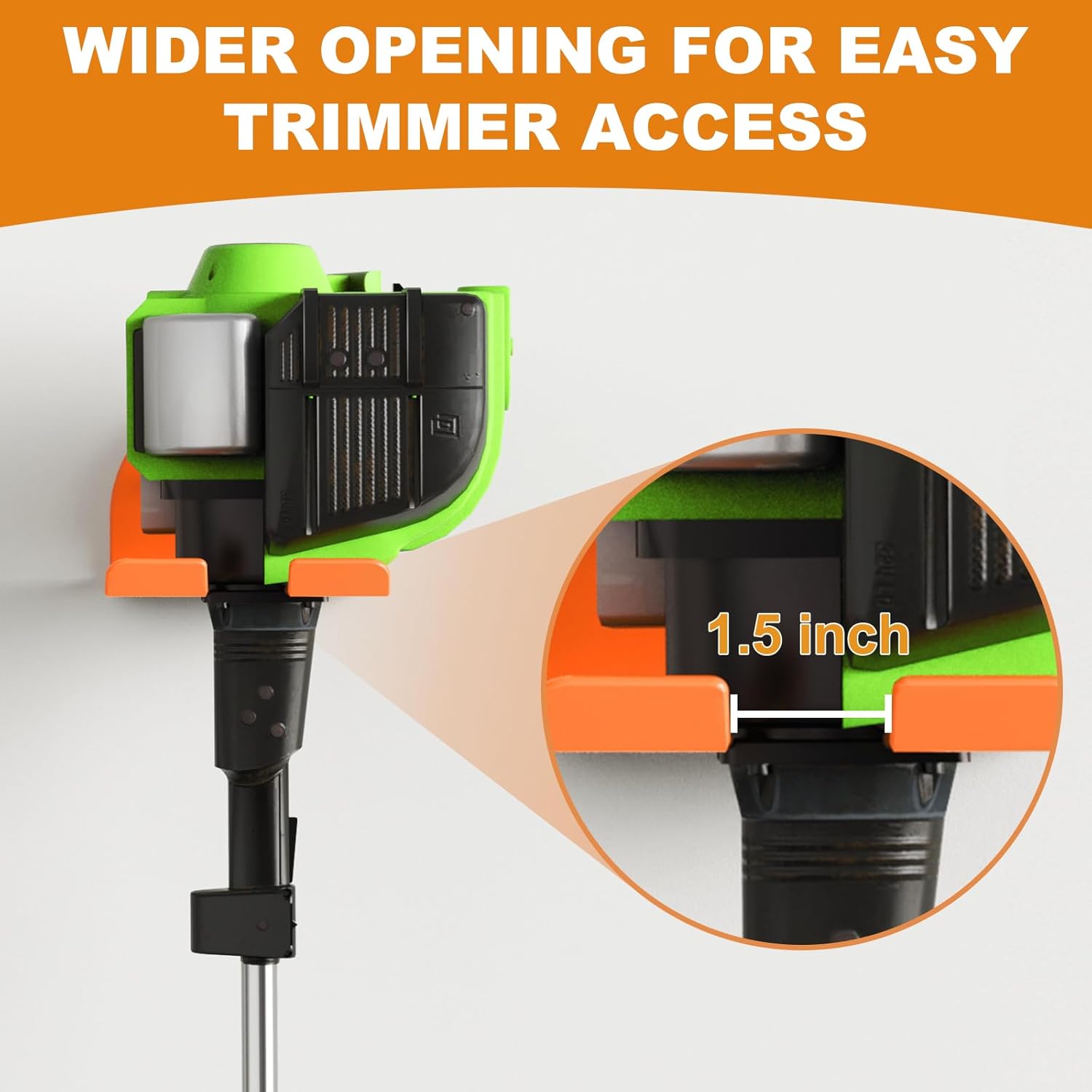 Weedeater Heavy Duty Wall Mount Hanger - Rubber Coated Garden Tool Holder | 1 Pack