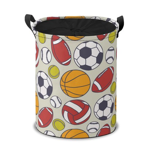 Storage Baskets- Football Pattern Foldable Laundry Hamper Fabric Organizer Storage Bins with Handles for Shelves, Closet, Nursery, Laundry, Toys