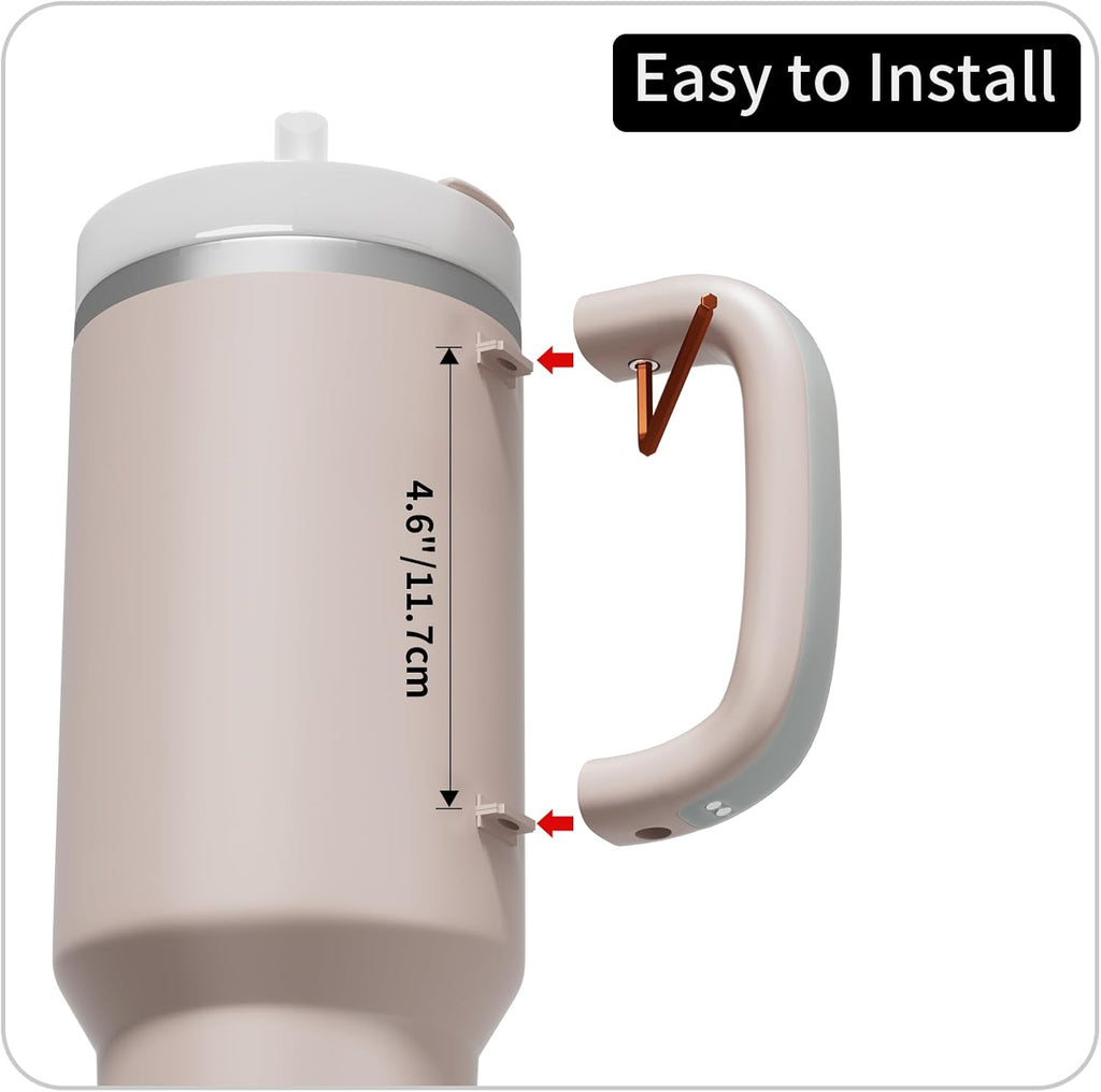 Stanley | LED Light-Up Tumbler Handle - Comfortable Grip for 40oz/30oz Cups | Rose Quartz Color