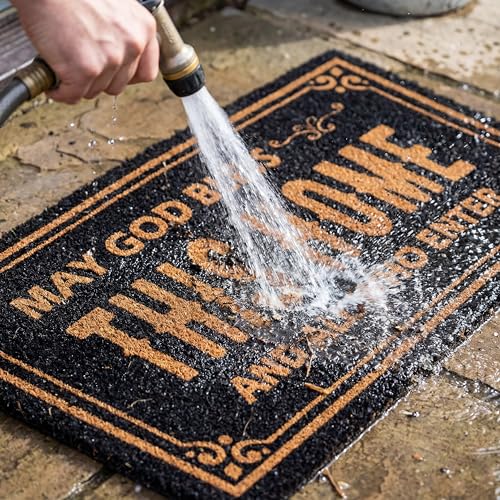 Funny Welcome Door Mat | Durable Indoor/Outdoor Rubber Doormat 30"x17"