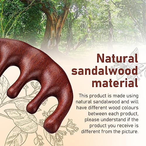 Amaxiu Wooden Sandalwood Massage Comb Anti-Static Wide Tooth Scalp Comb