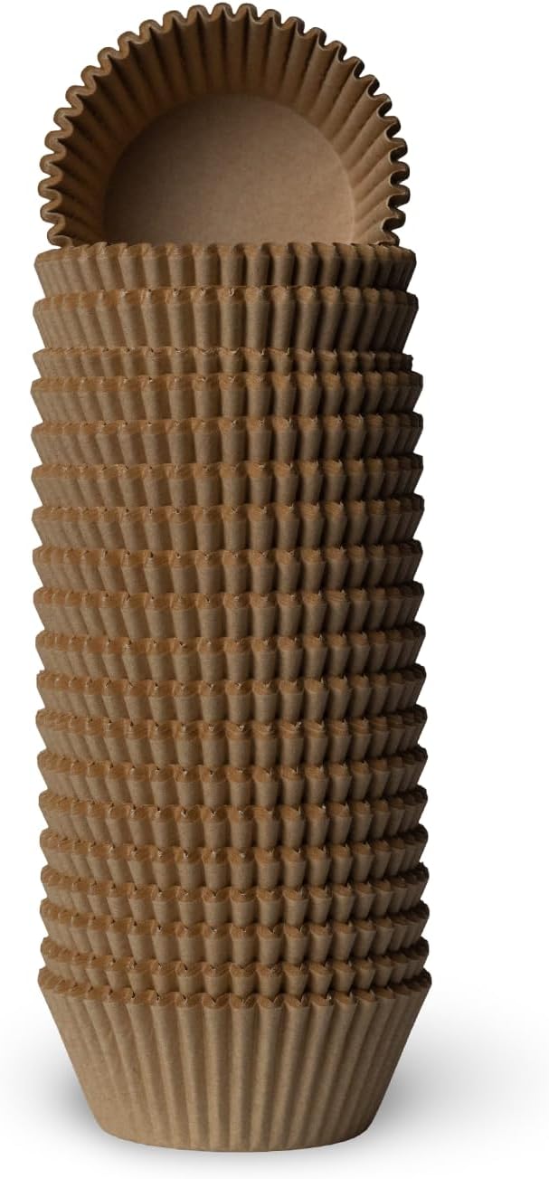 Regine Switzerland 200 Paper Cupcake Liners - Grease Proof Muffin Baking Cups for Desserts | Brown