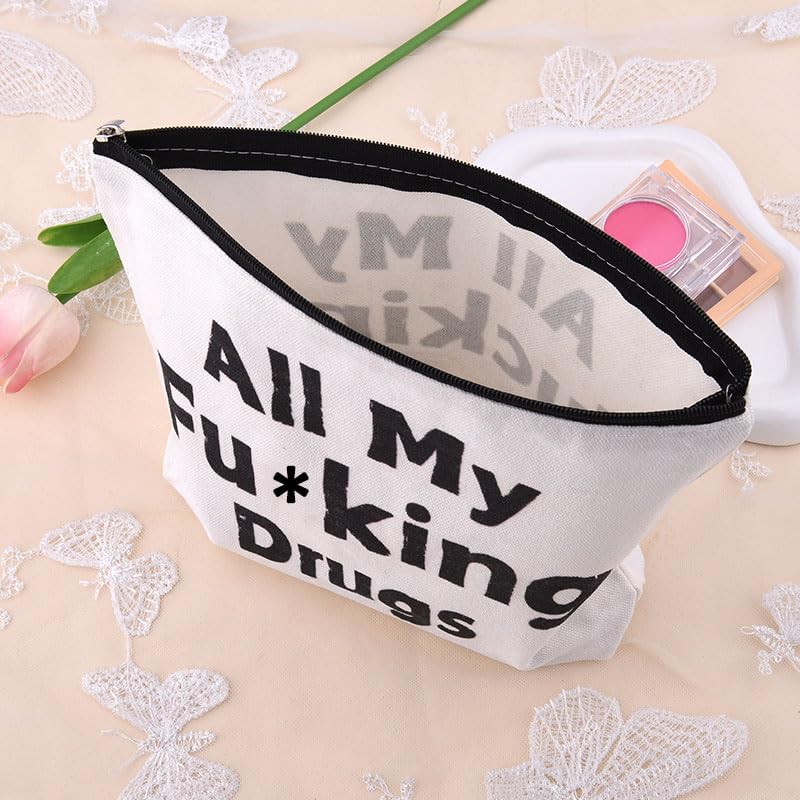 Funny Medicine Storage Bag Waterproof Travel Makeup Pouch for Nurses