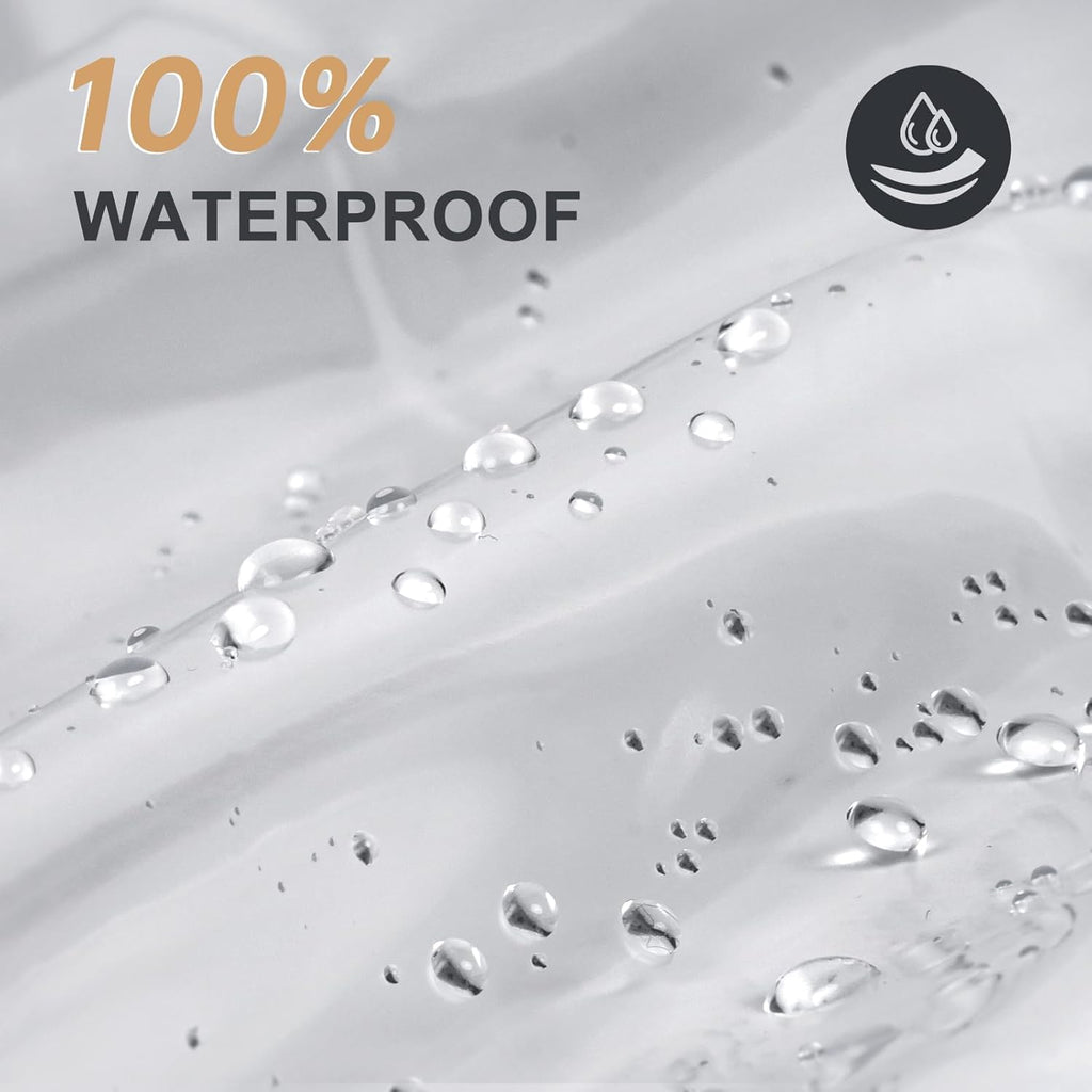 AmazerBath Heavy Duty Shower Curtain Liner - 12 Gauge Clear 72 x 72 Inches with 3 Stones & 12 Grommets
