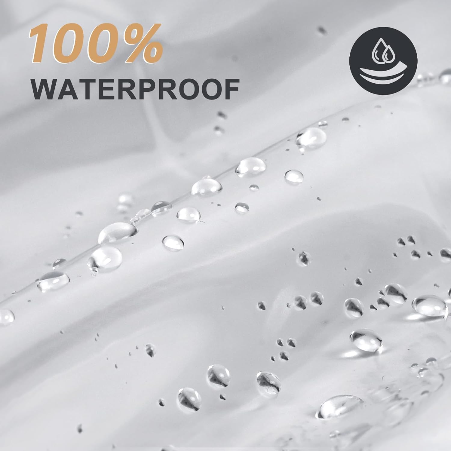 AmazerBath Heavy Duty Shower Curtain Liner - 12 Gauge Clear 72 x 72 Inches with 3 Stones & 12 Grommets