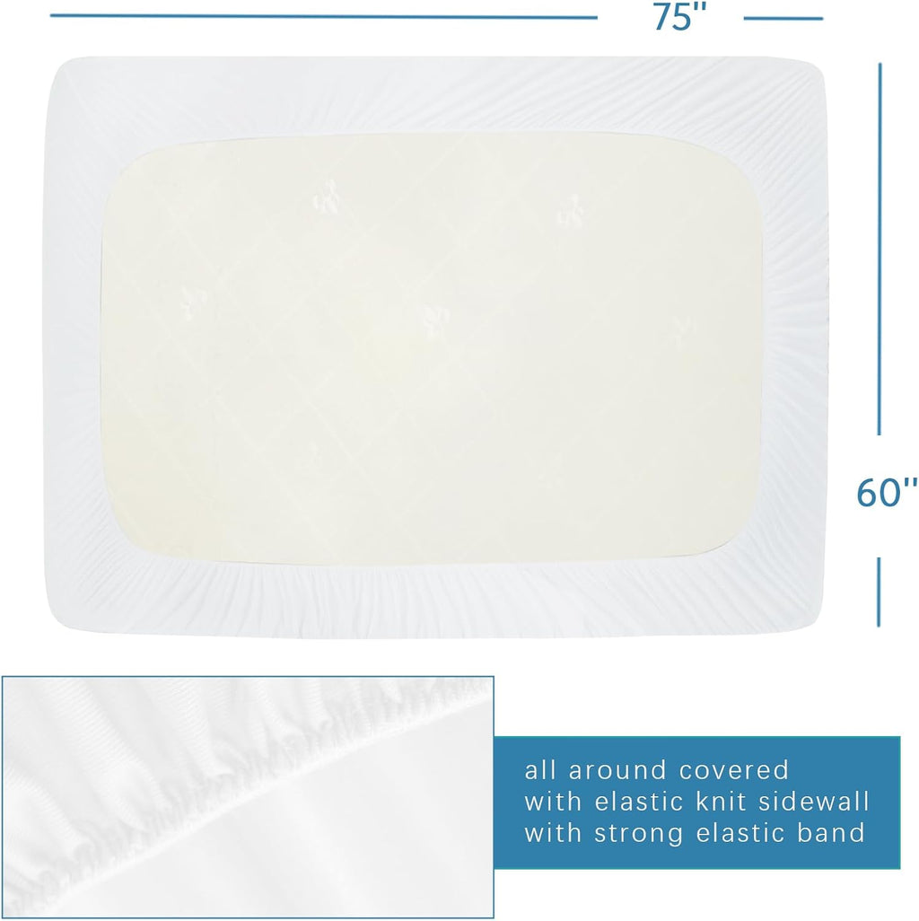 Skiennix RV Short Queen Mattress Protector - Waterproof, Ultra Soft & Breathable | 75''x60'' Up to 14'' Depth